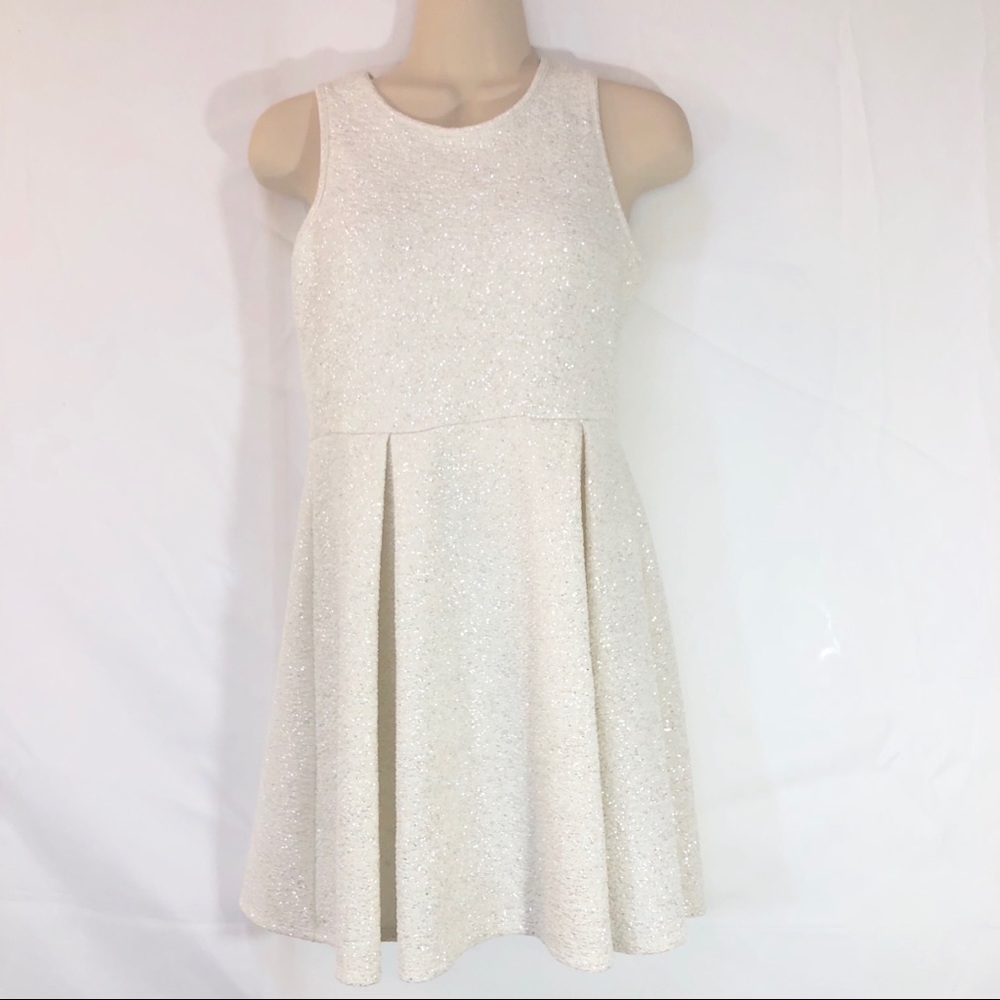 Soprano Girls Sleeveless Dress Cream Sparkle XL 16